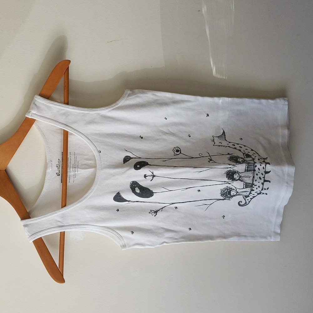 Threadless "Fake Pandas Have More Fun" Tank Top Size (M) White Sleeveless Shirt